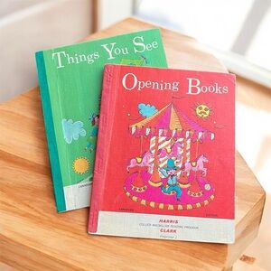 Vintage Language Arts Preprimer Set of 2 Books Nostalgia Kids Things You See